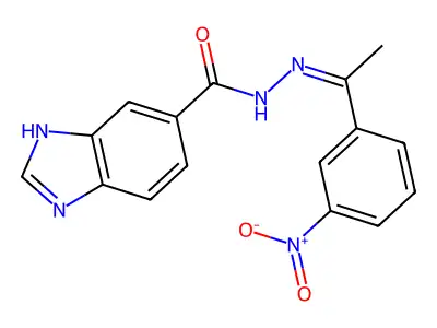 1H-Benzimidazole-6-carboxylic acid, 2-[1-(3-nitrophenyl)ethylidene]hydrazide structure
