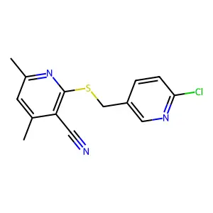 2-[(6-Chloropyridin-3-yl)methylsulfanyl]-4,6-dimethylpyridine-3-carbonitrile structure