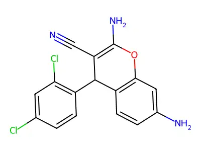 2,7-diamino-4-(2,4-dichlorophenyl)-4H-chromene-3-carbonitrile structure