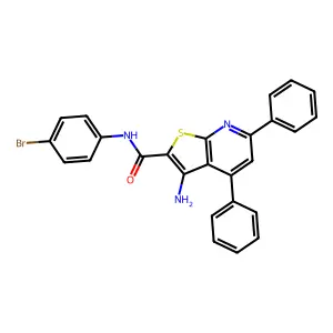 3-amino-N-(4-bromophenyl)-4,6-diphenylthieno[2,3-b]pyridine-2-carboxamide structure