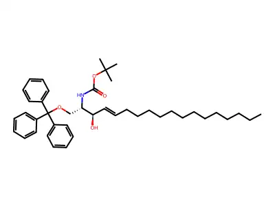 tert-butyl N-(3-hydroxy-1-trityloxyoctadec-4-en-2-yl)carbamate structure
