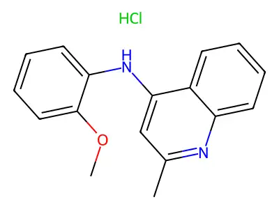 N-(2-methoxyphenyl)-2-methylquinolin-4-amine hydrochloride structure