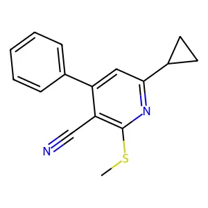 6-Cyclopropyl-2-methylsulfanyl-4-phenylpyridine-3-carbonitrile structure
