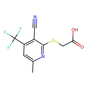 2-{[3-Cyano-6-methyl-4-(trifluoromethyl)pyridin-2-yl]sulfanyl}acetic acid structure