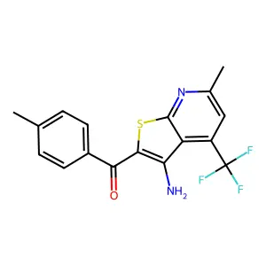 6-Methyl-2-(4-methylbenzoyl)-4-(trifluoromethyl)thieno[2,3-B]pyridin-3-amine structure