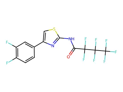 N-[4-(3,4-difluorophenyl)-1,3-thiazol-2-yl]-2,2,3,3,4,4,4-heptafluorobutanamide structure