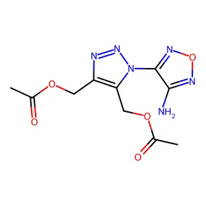 [5-(Acetyloxymethyl)-1-(4-amino-1,2,5-oxadiazol-3-yl)triazol-4-yl]methyl acetate structure