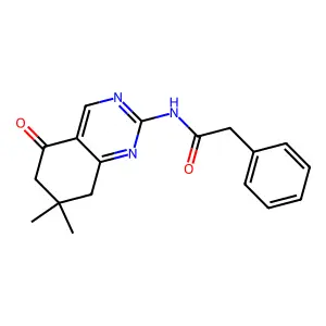 N-(7,7-dimethyl-5-oxo-5,6,7,8-tetrahydroquinazolin-2-yl)-2-phenylacetamide structure