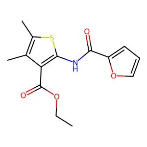 Ethyl 2-(2-furamido)-4,5-dimethyl-3-thiophenecarboxylate structure