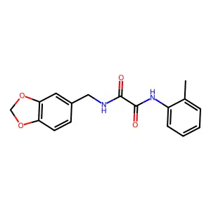 N-(1,3-benzodioxol-5-ylmethyl)-N'-(2-methylphenyl)oxamide structure