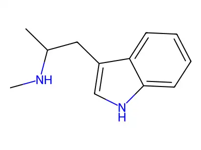 1-(1H-indol-3-yl)-N-methylpropan-2-amine structure