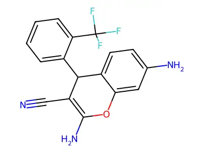 2,7-diamino-4-[2-(trifluoromethyl)phenyl]-4H-chromene-3-carbonitrile structure