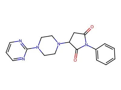 1-Phenyl-3-(4-pyrimidin-2-ylpiperazin-1-yl)pyrrolidine-2,5-dione structure