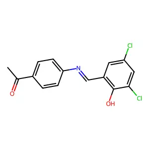 1-{4-[(3,5-Dichloro-2-hydroxybenzylidene)amino]phenyl}ethanone structure