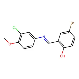 4-bromo-2-{(E)-[(3-chloro-4-methoxyphenyl)imino]methyl}phenol structure