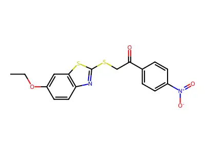 2-[(6-Ethoxy-1,3-benzothiazol-2-yl)sulfanyl]-1-(4-nitrophenyl)ethanone structure