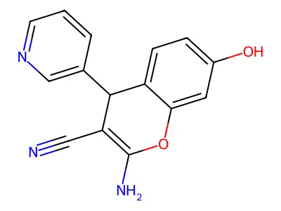 2-Amino-7-hydroxy-4-pyridin-3-yl-4H-chromene-3-carbonitrile structure