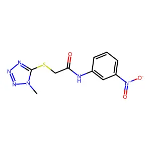 2-(1-methyltetrazol-5-yl)sulfanyl-N-(3-nitrophenyl)acetamide structure