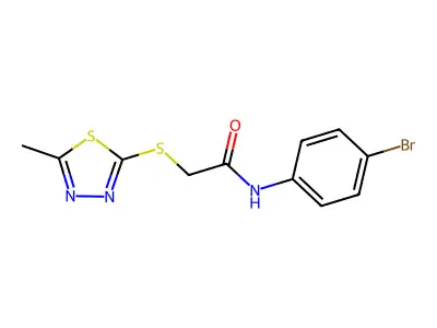 N-(4-bromophenyl)-2-[(5-methyl-1,3,4-thiadiazol-2-yl)sulfanyl]acetamide structure