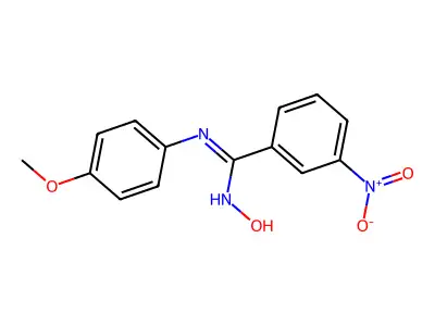 (Z)-N'-hydroxy-N-(4-methoxyphenyl)-3-nitrobenzene-1-carboximidamide structure