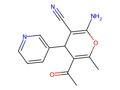 5-Acetyl-2-amino-6-methyl-4-(3-pyridinyl)-4H-pyran-3-carbonitrile structure