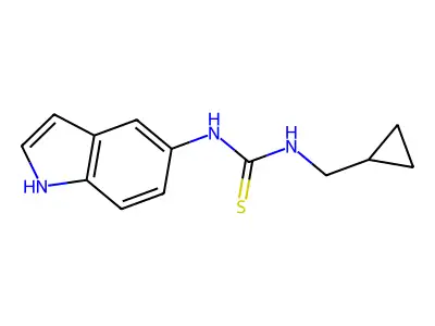 1-(cyclopropylmethyl)-3-(1H-indol-5-yl)thiourea structure