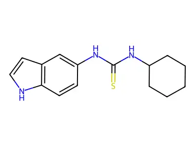1-cyclohexyl-3-(1H-indol-5-yl)thiourea structure