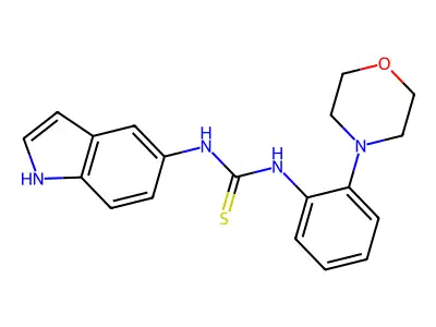1-(1H-indol-5-yl)-3-(2-morpholin-4-ylphenyl)thiourea structure