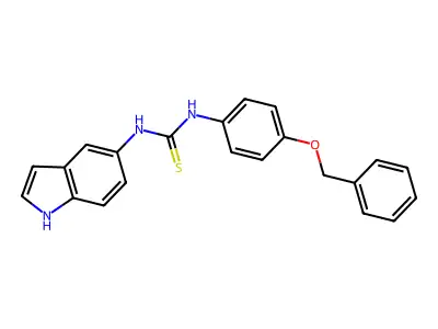 1-(1H-indol-5-yl)-3-(4-phenylmethoxyphenyl)thiourea structure