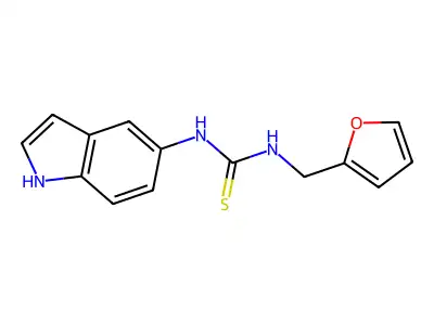 1-(furan-2-ylmethyl)-3-(1H-indol-5-yl)thiourea structure