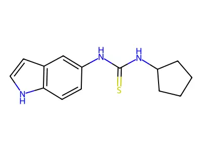 1-cyclopentyl-3-(1H-indol-5-yl)thiourea structure
