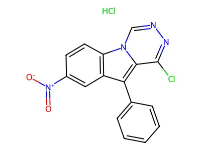 1-Chloro-8-nitro-10-phenyl[1,2,4]triazino[4,5-a]indole hydrochloride structure