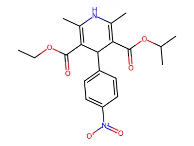 3-ethyl 5-isopropyl 4-{4-nitrophenyl}-2,6-dimethyl-1,4-dihydro-3,5-pyridinedicarboxylate structure