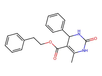 2-Phenylethyl 6-methyl-2-oxo-4-phenyl-1,2,3,4-tetrahydropyrimidine-5-carboxylate structure