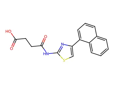 3-[N-(4-naphthyl-1,3-thiazol-2-yl)carbamoyl]propanoic acid structure