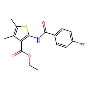 Ethyl 2-(4-bromobenzamido)-4,5-dimethylthiophene-3-carboxylate structure