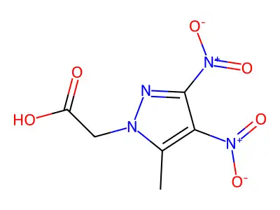 5-Methyl-3,4-dinitro-1H-pyrazole-1-acetic acid structure