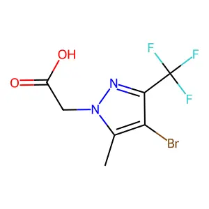 2-(4-bromo-5-methyl-3-(trifluoromethyl)-1H-pyrazol-1-yl)acetic acid structure