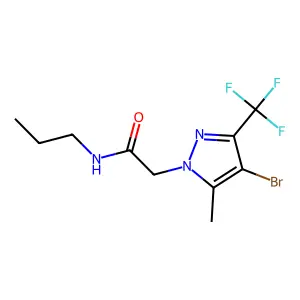 2-[4-bromo-5-methyl-3-(trifluoromethyl)pyrazol-1-yl]-N-propylacetamide structure