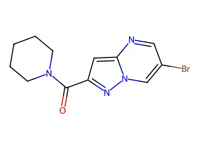 (6-Bromopyrazolo[1,5-a]pyrimidin-2-yl)-piperidin-1-ylmethanone structure