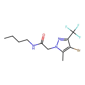 2-[4-bromo-5-methyl-3-(trifluoromethyl)pyrazol-1-yl]-N-butylacetamide structure