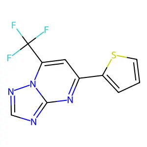 5-Thiophen-2-yl-7-(trifluoromethyl)-[1,2,4]triazolo[1,5-a]pyrimidine structure