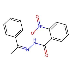 2-Nitrobenzoic acid 2-(1-phenylethylidene)hydrazide structure