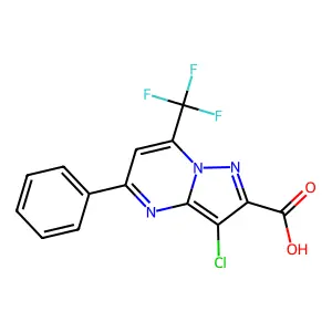 3-Chloro-5-phenyl-7-(trifluoromethyl)pyrazolo[1,5-a]pyrimidine-2-carboxylic acid structure