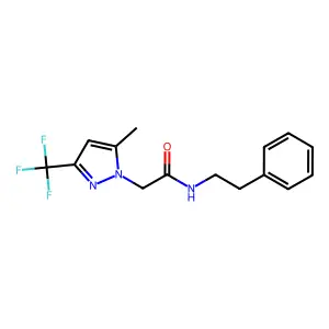 2-[5-methyl-3-(trifluoromethyl)-1H-pyrazol-1-yl]-N-(2-phenylethyl)acetamide structure