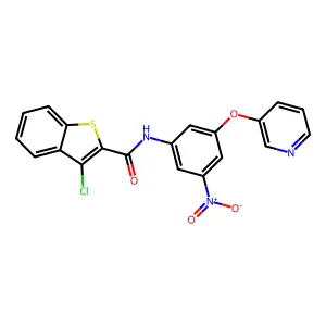 3-chloro-N-[3-nitro-5-(pyridin-3-yloxy)phenyl]-1-benzothiophene-2-carboxamide structure