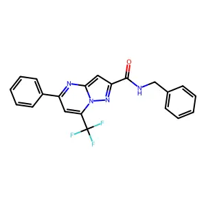 N-benzyl-5-phenyl-7-(trifluoromethyl)pyrazolo[1,5-a]pyrimidine-2-carboxamide structure