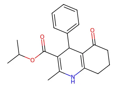 Isopropyl 2-methyl-5-oxo-4-phenyl-1,4,5,6,7,8-hexahydroquinoline-3-carboxylate structure