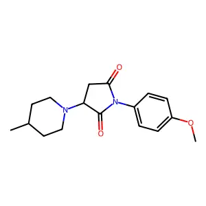 1-(4-Methoxyphenyl)-3-(4-methyl-1-piperidinyl)-2,5-pyrrolidinedione structure
