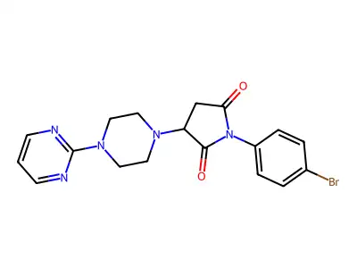 1-(4-Bromophenyl)-3-(4-pyrimidin-2-ylpiperazin-1-yl)pyrrolidine-2,5-dione structure